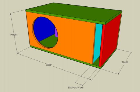 L-Slot Vent Bass Reflex Enclosure Calculator - Full View