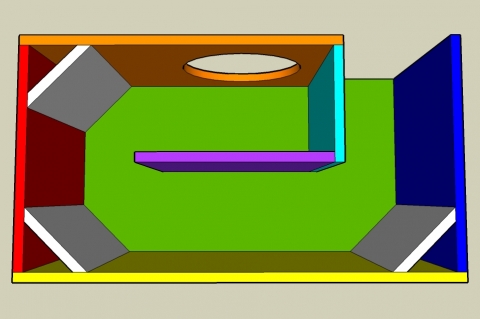 Single Fold On-Axis Transmission Line Enclosure Calculator - Layout View