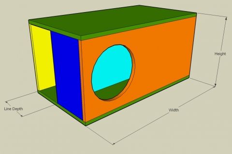 Single Fold Off-Axis Transmission Line Enclosure Calculator - Full View