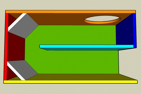 Single Fold Off-Axis Transmission Line Enclosure Calculator - Layout View