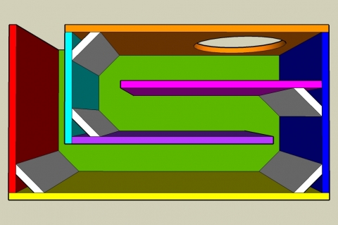 Dual Fold On-Axis Transmission Line Enclosure Calculator - Layout View