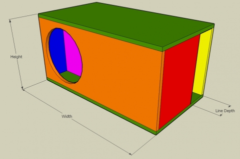 Dual Fold Off-Axis Transmission Line Enclosure Calculator - Full View