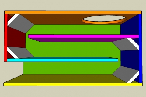 Dual Fold Off-Axis Transmission Line Enclosure Calculator - Layout View