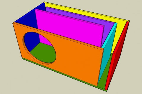 Labyrinth Vent Bass Reflex Enclosure Calculator - Angled View