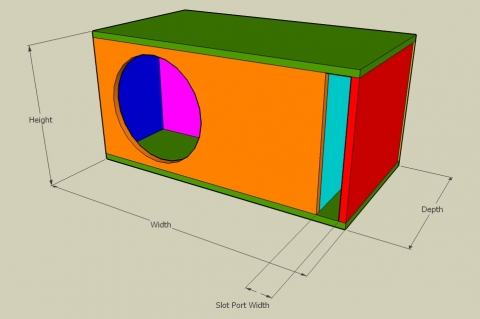 Labyrinth Vent Bass Reflex Enclosure Calculator - Full View