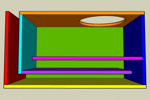 Labyrinth Vent Bass Reflex Enclosure Calculator - Layout View