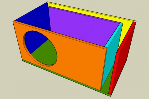 L-Slot Vent Bass Reflex Enclosure Calculator - Angled View