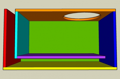 L-Slot Vent Bass Reflex Enclosure Calculator - Layout View