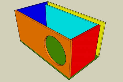 Off-Axis Bass Reflex Enclosure Calculator - Angled View
