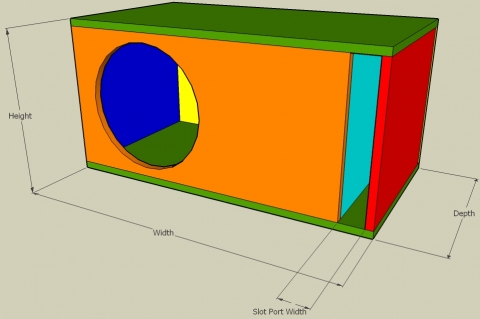 On-Axis Bass Reflex Enclosure Calculator - Full View